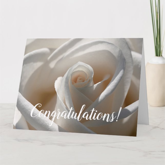 Congratulations Custom Rose Large Wedding Card (Front)