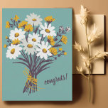 CONGRATULATIONS Daisy Bouquet Floral Cute Custom Postcard<br><div class="desc">Customize this card with your own text on the front and back! Check my shop for more or let me know if you'd like something custom!</div>