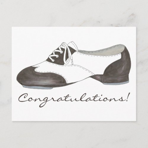 Congratulations Dance Recital Tap Shoe Tapdance Postcard