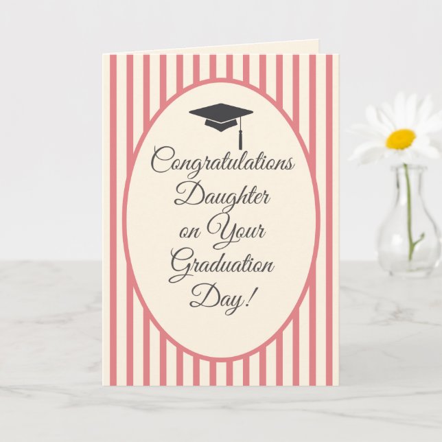 Congratulations Daughter Pink Graduation Day Card (Small Plant)