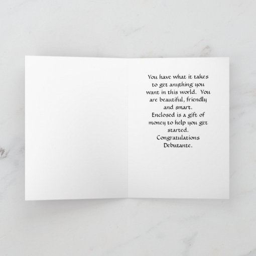 Congratulations Debutante Card Zazzle