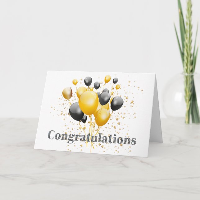 Congratulations Decorative Disco Ball  Thank You Card (Front)