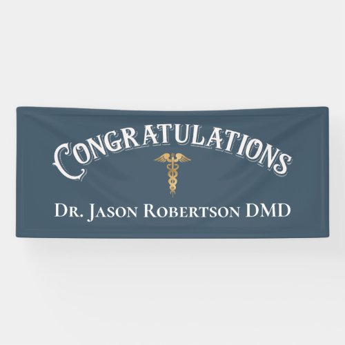 Congratulations Dentist Dental Blue  Modern Simple Banner