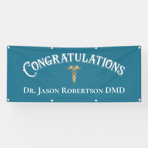 Congratulations Dentist Dental Blue Modern Simple Banner