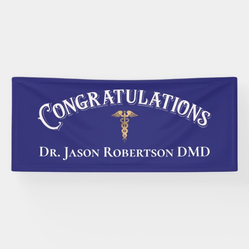 Congratulations Dentist Dental Modern Blue Banner