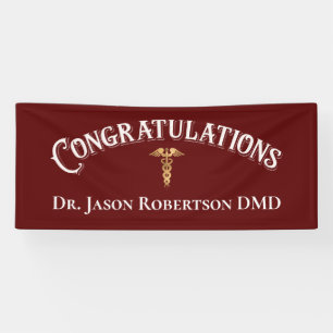 Congratulations Dentist Dental Modern Red Banner