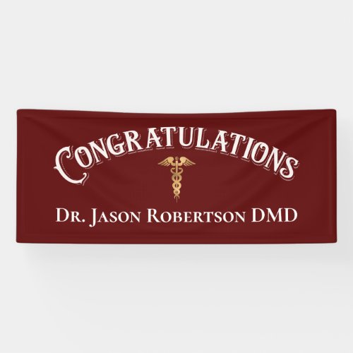 Congratulations Dentist Dental Modern Red Banner
