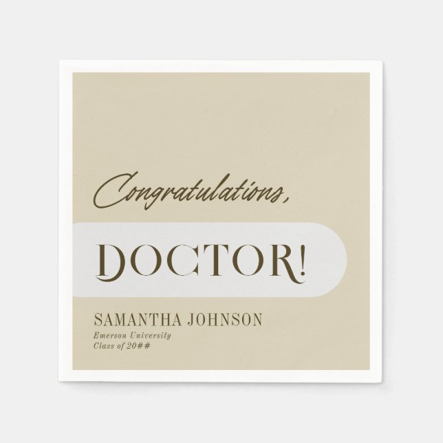 Congratulations Doctor Doctoral Graduation Photo Napkins (Front)