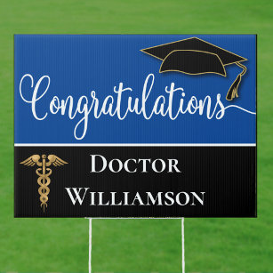 Congratulations Doctor Medical Caduceus Graduation Sign