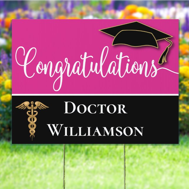 Congratulations Doctor Medical Caduceus Graduation Sign (Creator Uploaded)