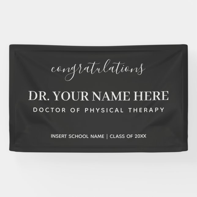 Congratulations Doctor of Physical Therapy DPT Banner (Horizontal)