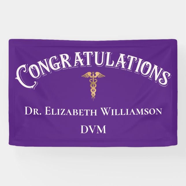 Congratulations Doctor of Veterinary Medicine DMV  Banner (Horizontal)