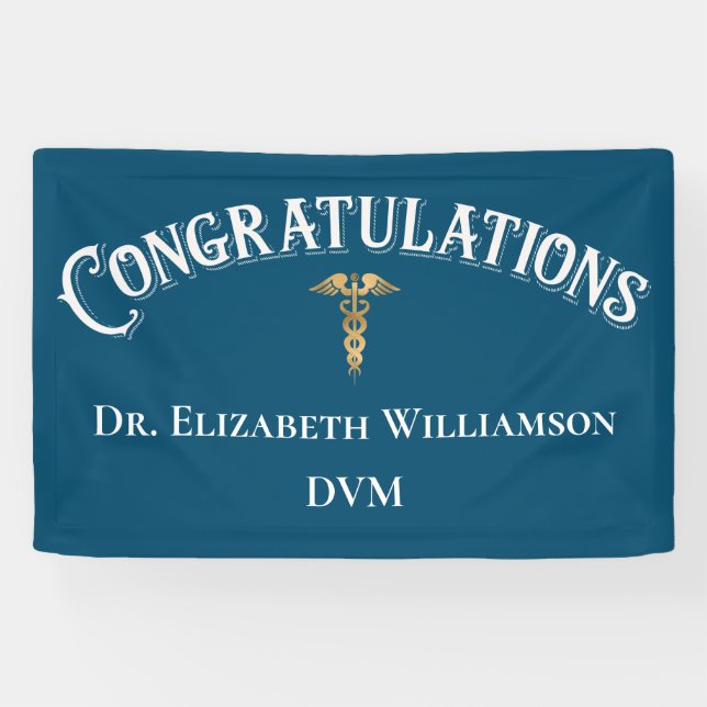 Congratulations Doctor of Veterinary Medicine DVM Banner (Horizontal)