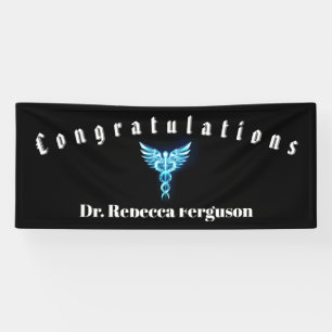 Congratulations Doctor Physician Caduceus Gold Banner