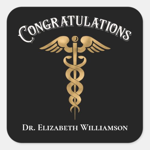 Congratulations Doctor Physician Caduceus Seal