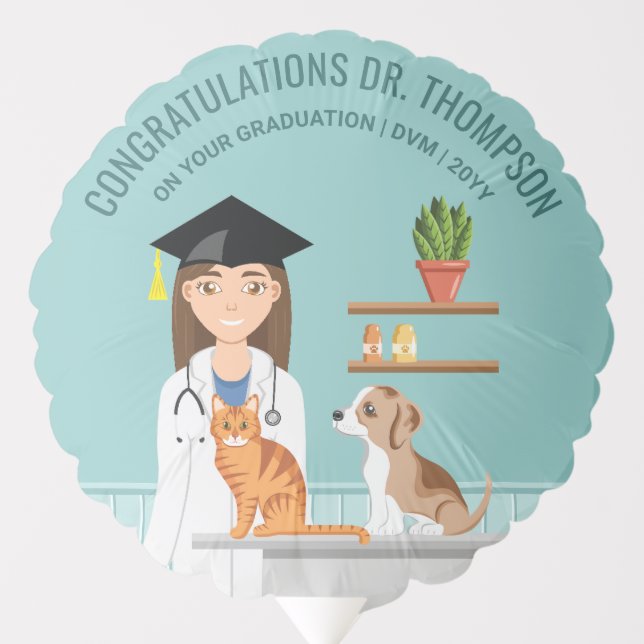 Congratulations DVM Veterinary Student Graduation Balloon (Front)