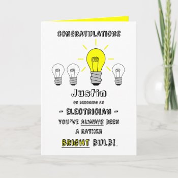 Congratulations Electrician  Future Is Bright Card by GoodThingsByGorge at Zazzle