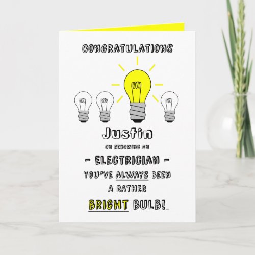 Congratulations Electrician Future is Bright Card