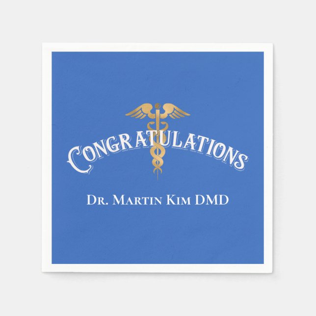 Congratulations Elegant Doctor Medical Graduation Napkins (Front)
