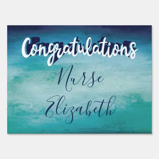Congratulations Elegant Stylish Nurse Graduate Sign (Front)