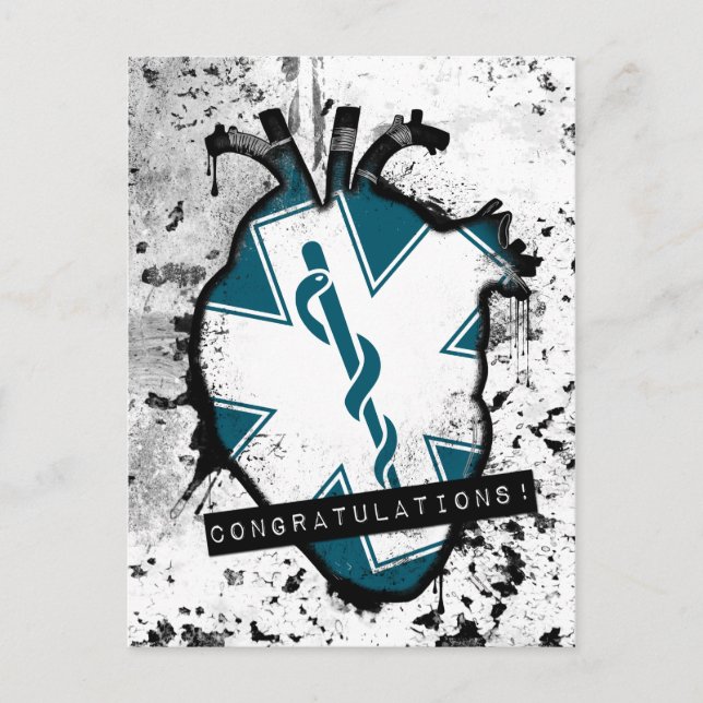 congratulations emergency medical services worker postcard (Front)