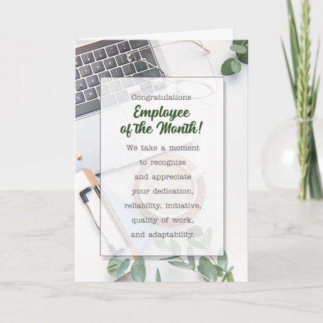 Congratulations Employee of the Month Business Card (Front)