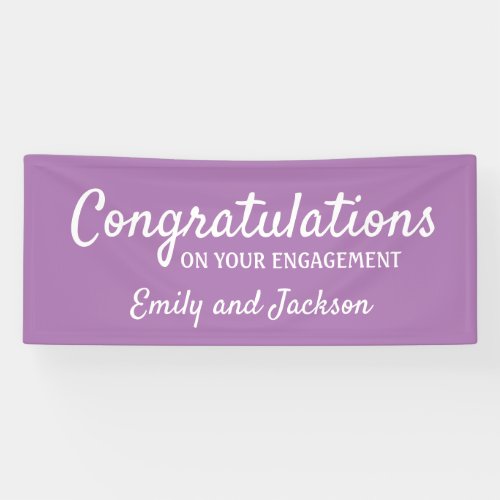 Congratulations Engagement Script Name Purple Banner