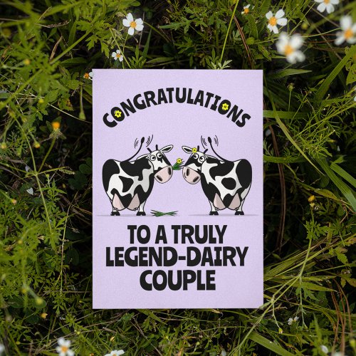 Congratulations Engagement Wedding Fun Cartoon Cow Card