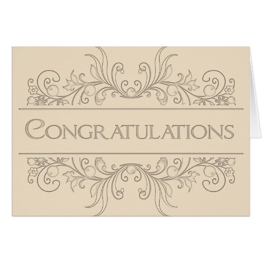Congratulations Engraved Deco Cards (Front Horizontal)