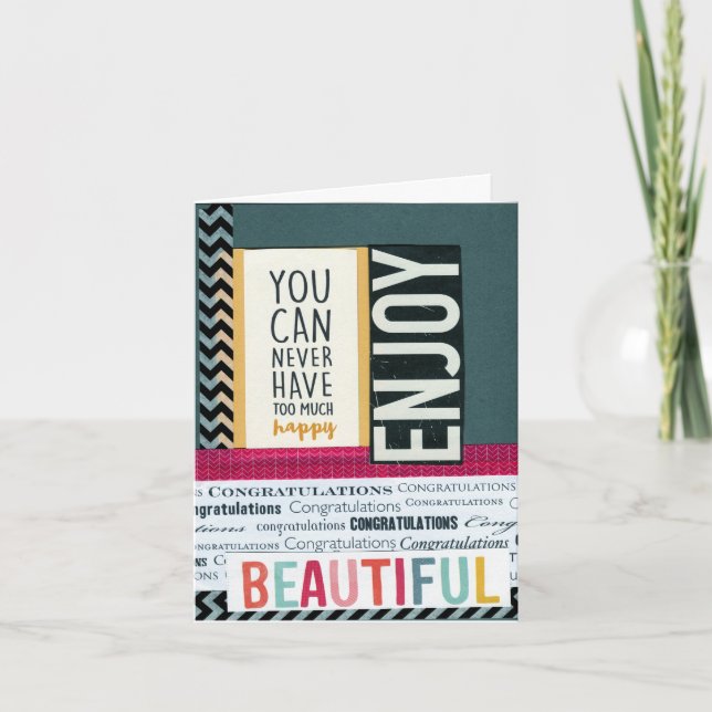 Congratulations Enjoy folded 4 x 5.6 Card (Front)