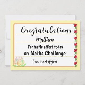 Congratulations Fantastic Effort Today Card