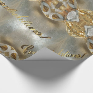 Congratulations Faux Gold Foil Script Elegant Chic Wrapping Paper