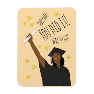 Congratulations Female African American Grad Holid Magnet