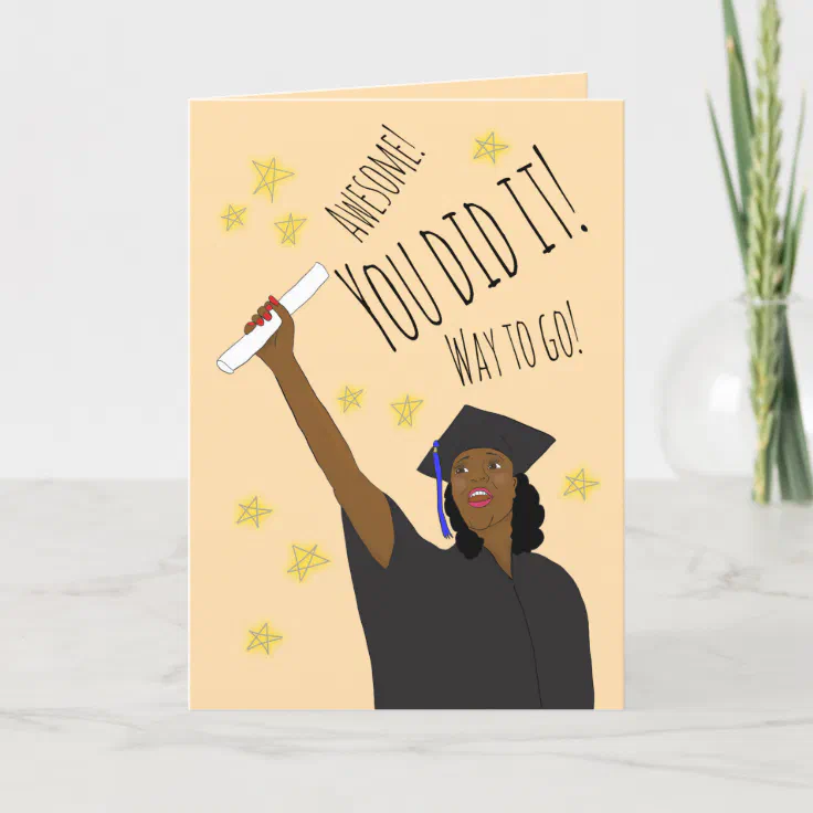 Congratulations Female African American Grad Holiday Card | Zazzle