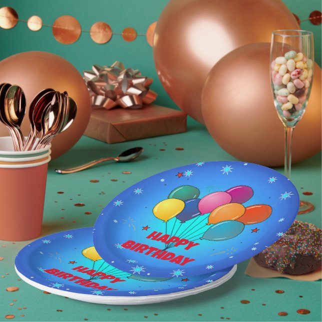 Congratulations! festive starry sky, paper plates (Multi)