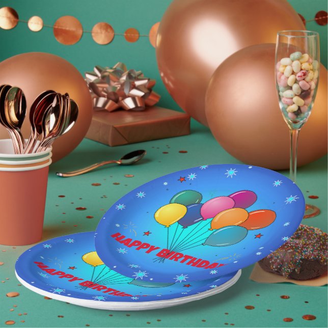 Congratulations! festive starry sky, paper plates (Multi)