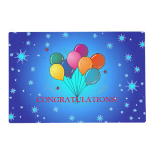 Congratulations! festive starry sky, placemat