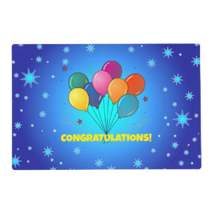 Congratulations! festive starry sky, placemat