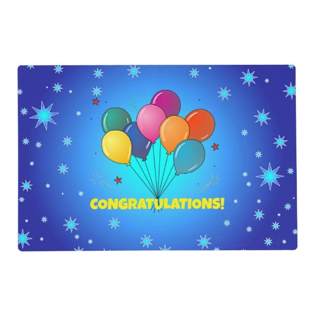 Congratulations! festive starry sky, placemat (Front)