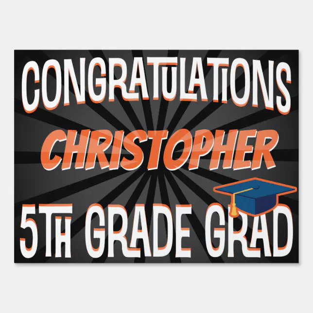 Congratulations fifth 5th grade graduation sign | Zazzle