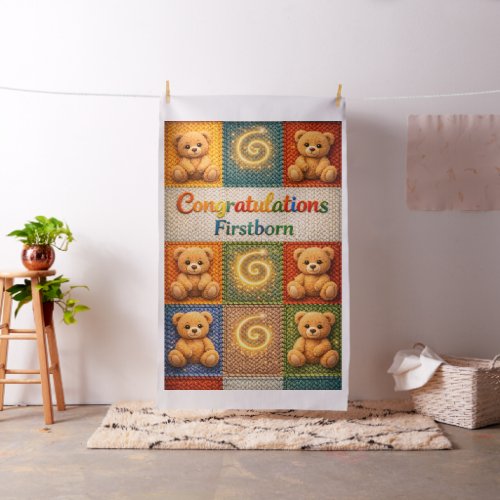 Congratulations, first born cozy knitted style ted fabric