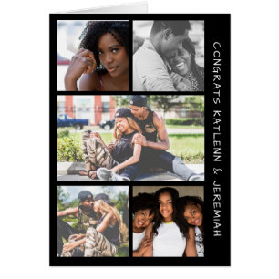 Congratulations Five Photo Wedding Cards