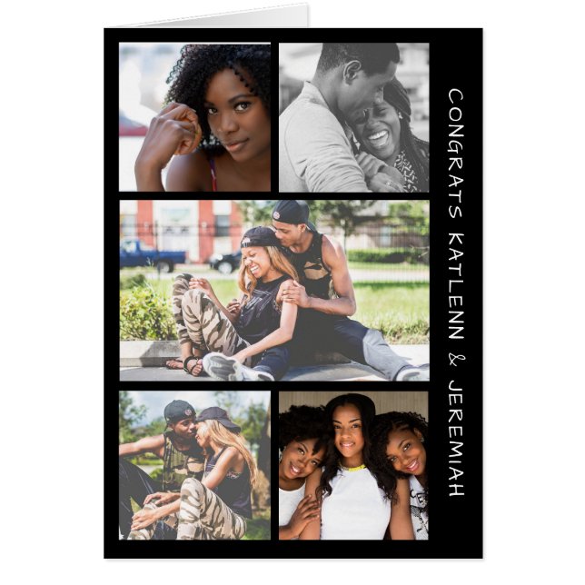 Congratulations Five Photo Wedding Cards (Front)
