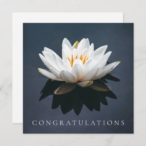 CONGRATULATIONS FLATCARD  LOTUS THANK YOU CARD