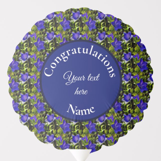 Congratulations Floral Art Personalized   Balloon (Front)