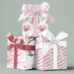 Congratulations Floral Wrapping Paper Sheets<br><div class="desc">Congratulate the special couple with these lovely personalized wedding pink and green floral wrapping paper sheets!</div>
