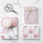 Congratulations Floral Wrapping Paper Sheets<br><div class="desc">Congratulate the special couple with these lovely personalized wedding pink and green floral wrapping paper sheets!</div>