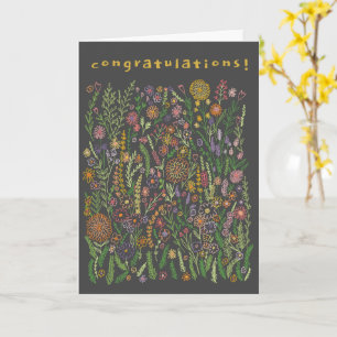 CONGRATULATIONS Flowers Fields Meadow Floral  Card