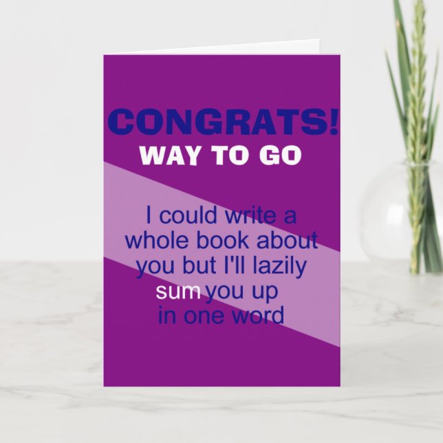 congratulations for awesome work card (Front)