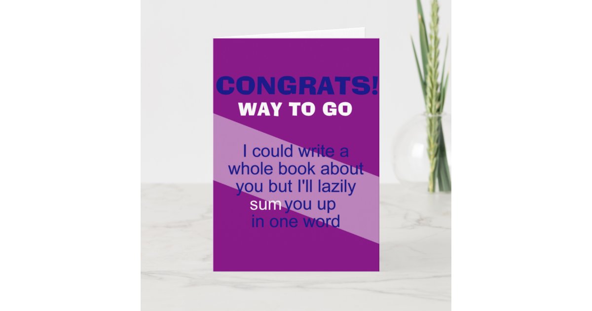 congratulations for awesome work card Zazzle